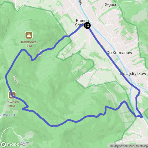 Brenna: mapa trasy - Poland