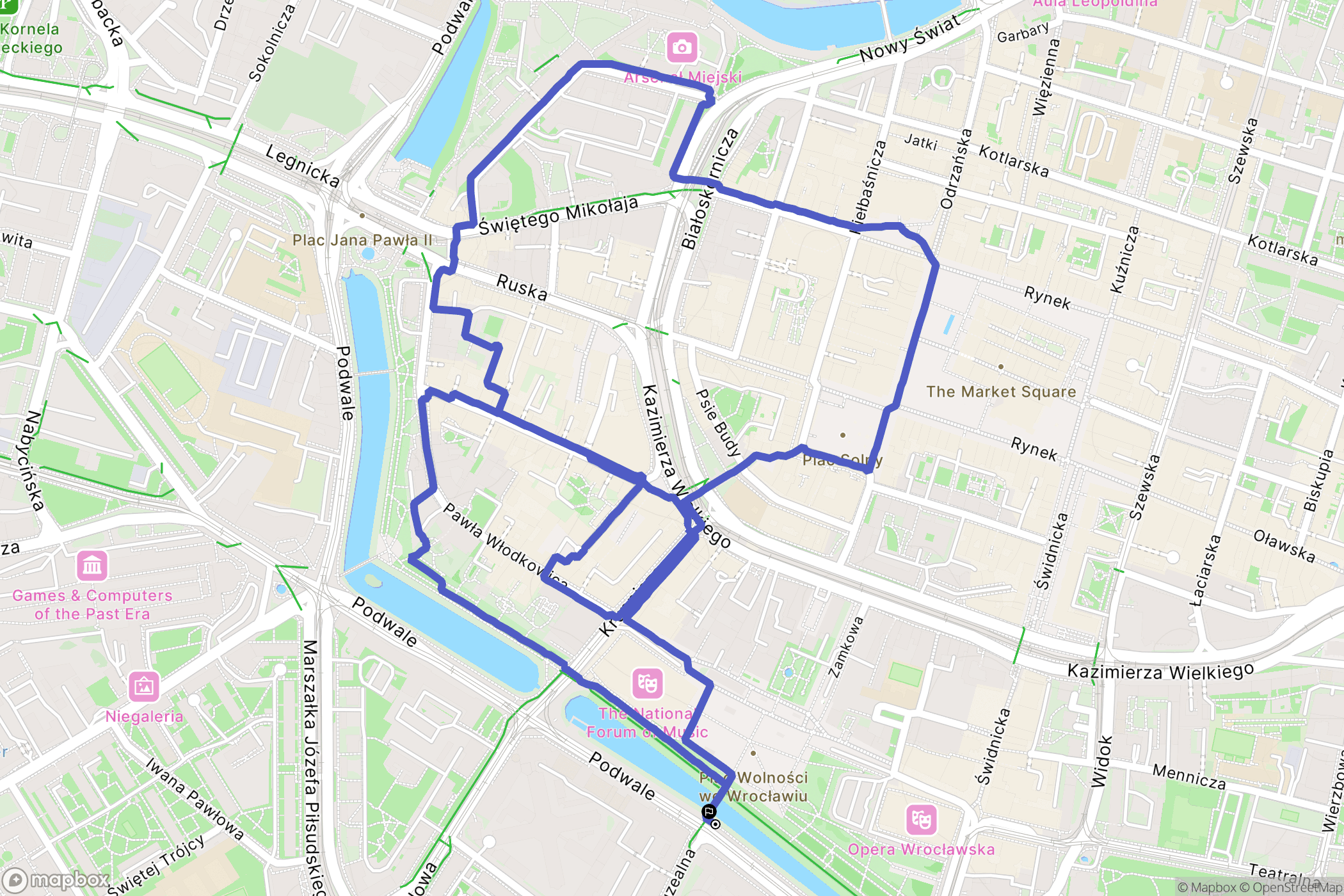 Wrocław: mapa trasy - Poland