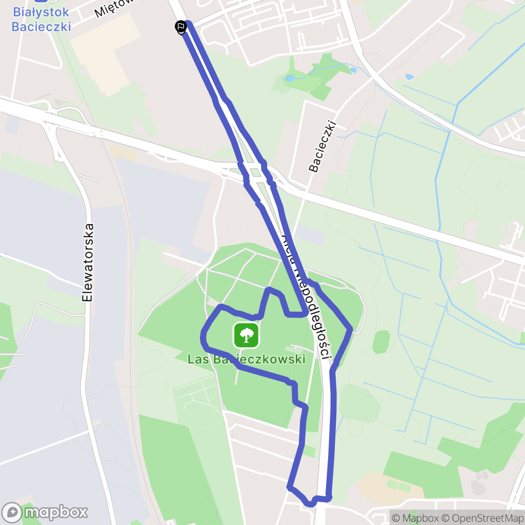 Białystok: mapa trasy - Poland