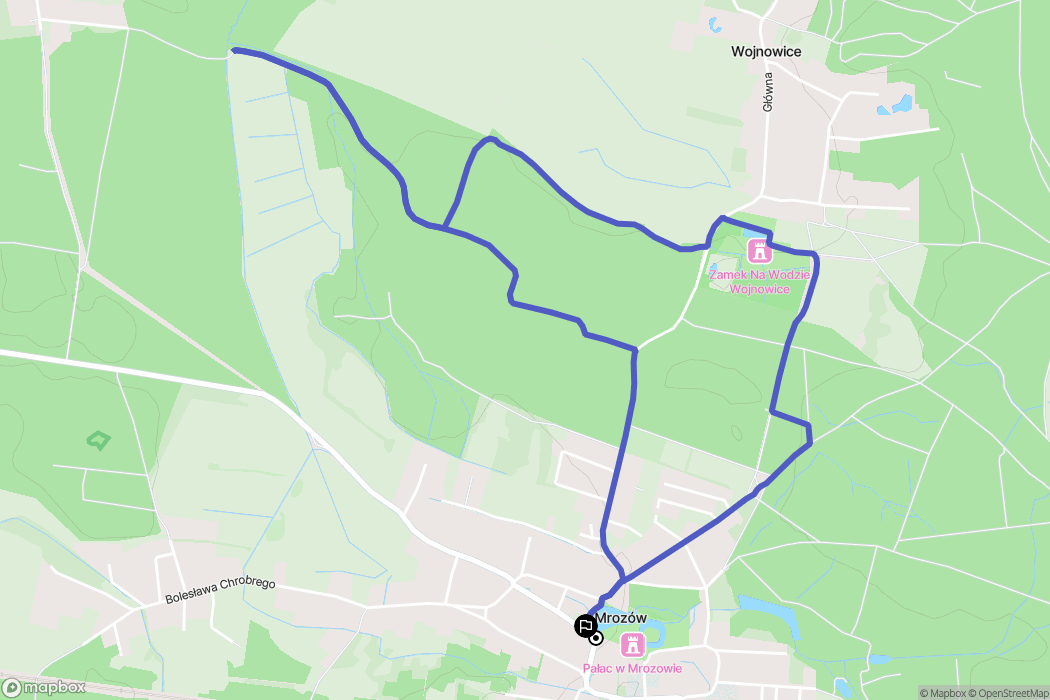 Mrozów: mapa trasy - Poland