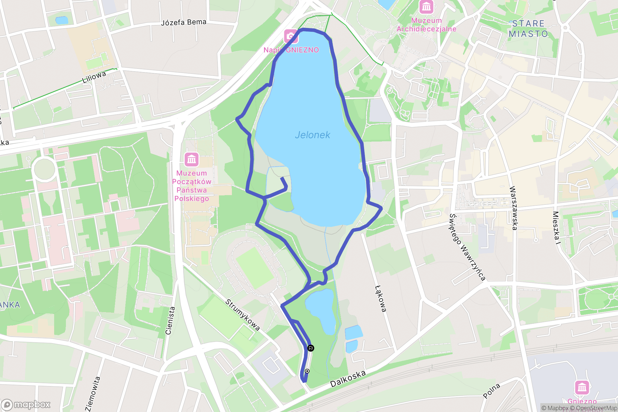 Gniezno: mapa trasy - Poland