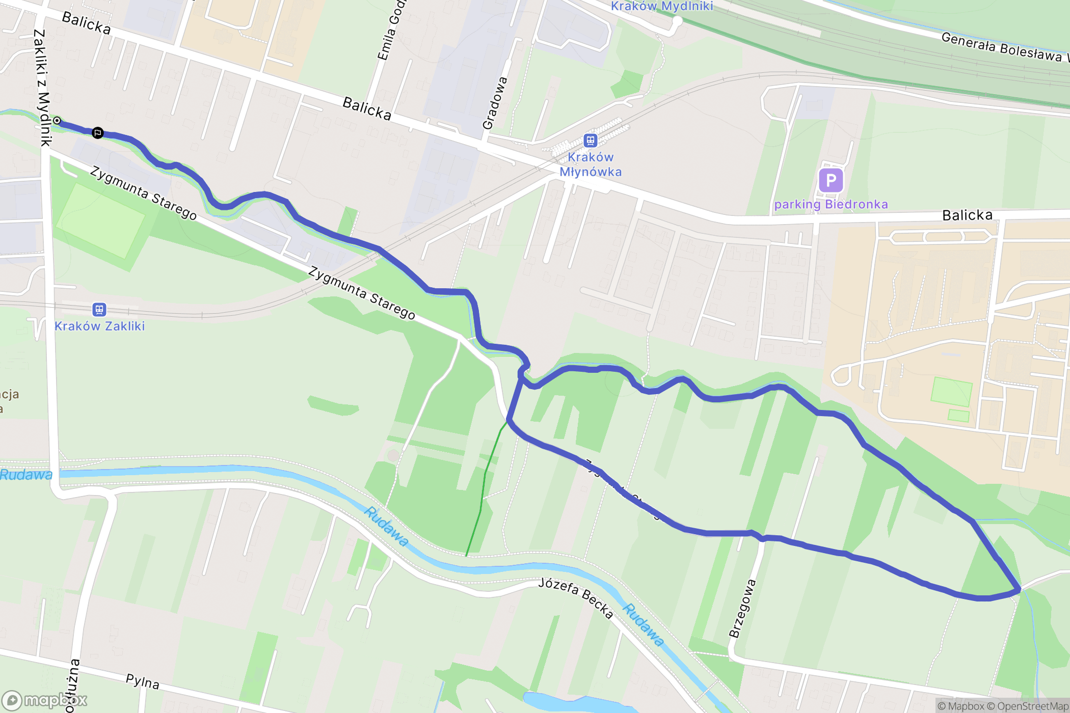 Kraków: mapa trasy - Poland