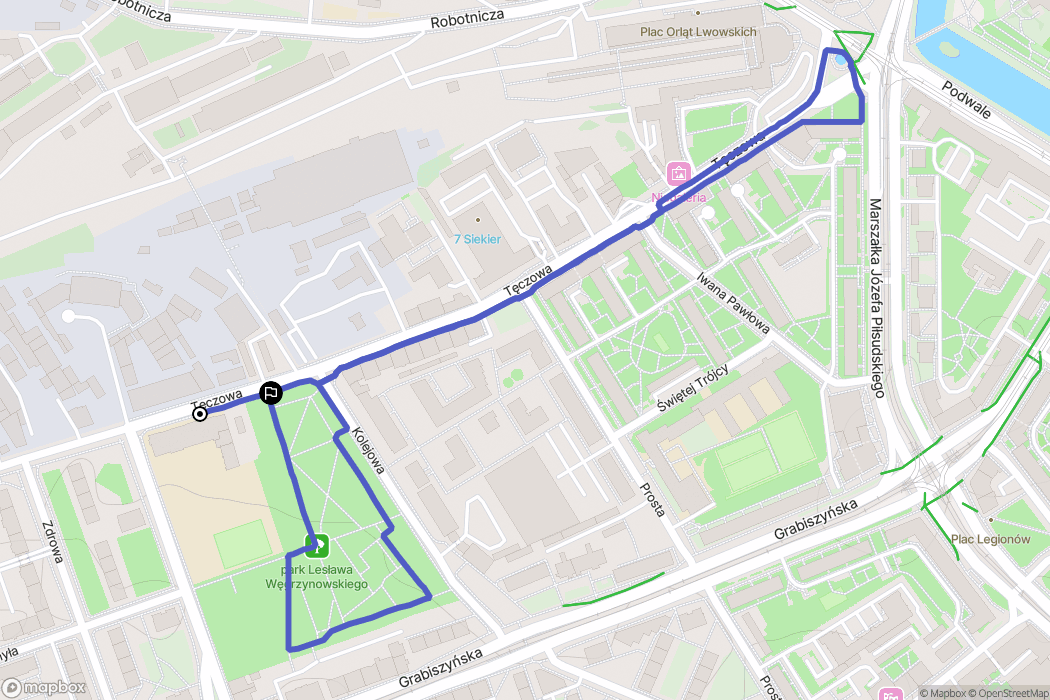 Wrocław: mapa trasy - Poland