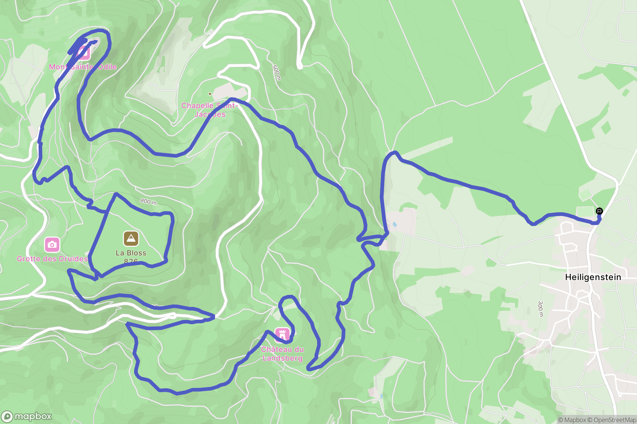 Heiligenstein : carte du parcours de randonnée - France