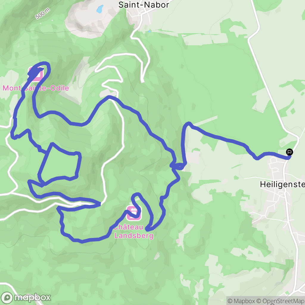 Heiligenstein : carte du parcours de randonnée - France