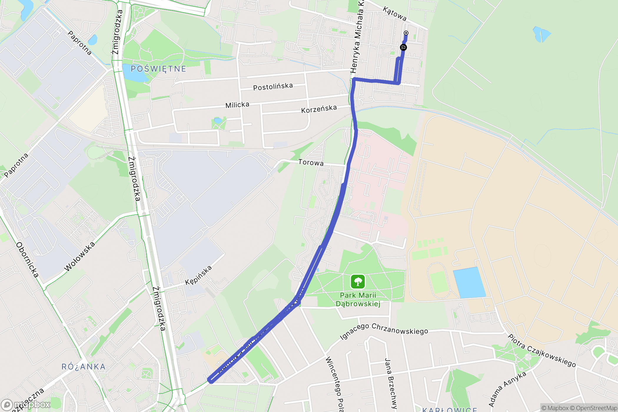 Wrocław: mapa trasy - Poland