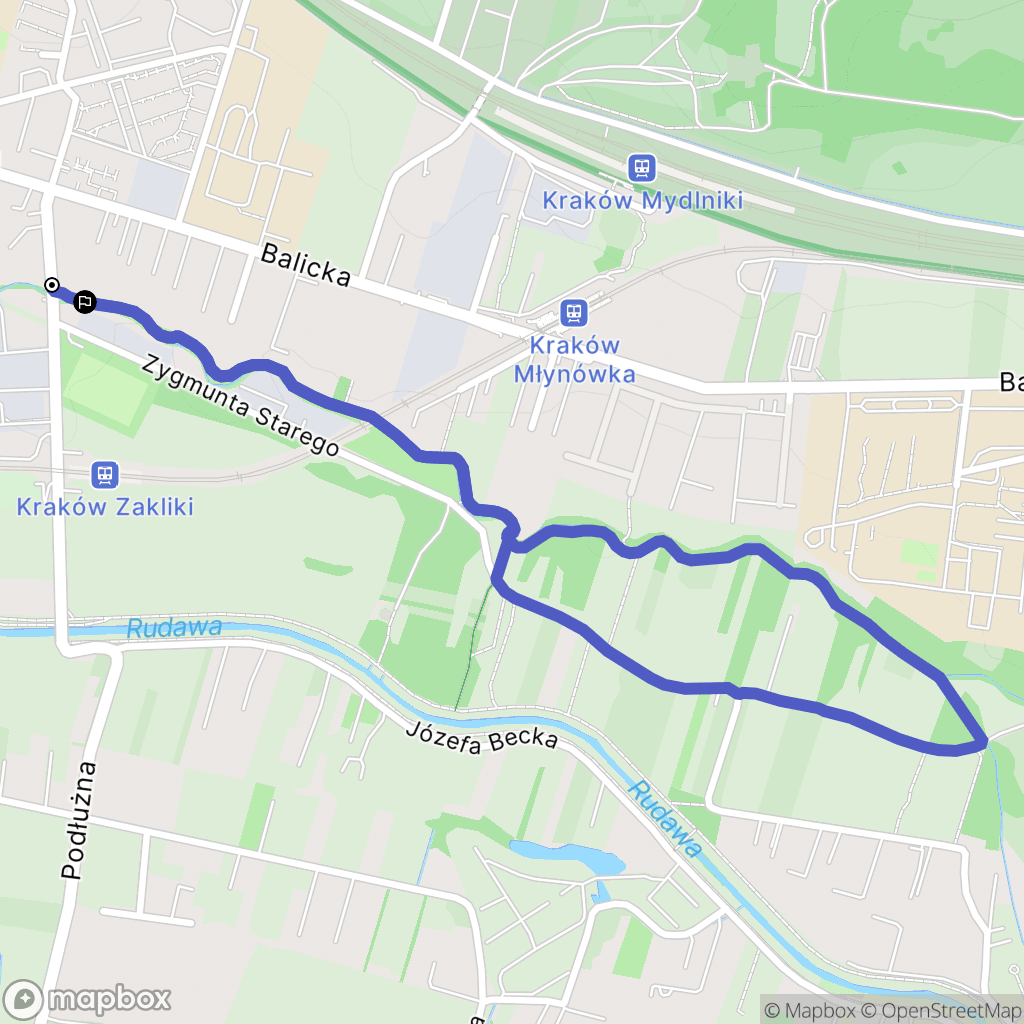 Kraków: mapa trasy - Poland