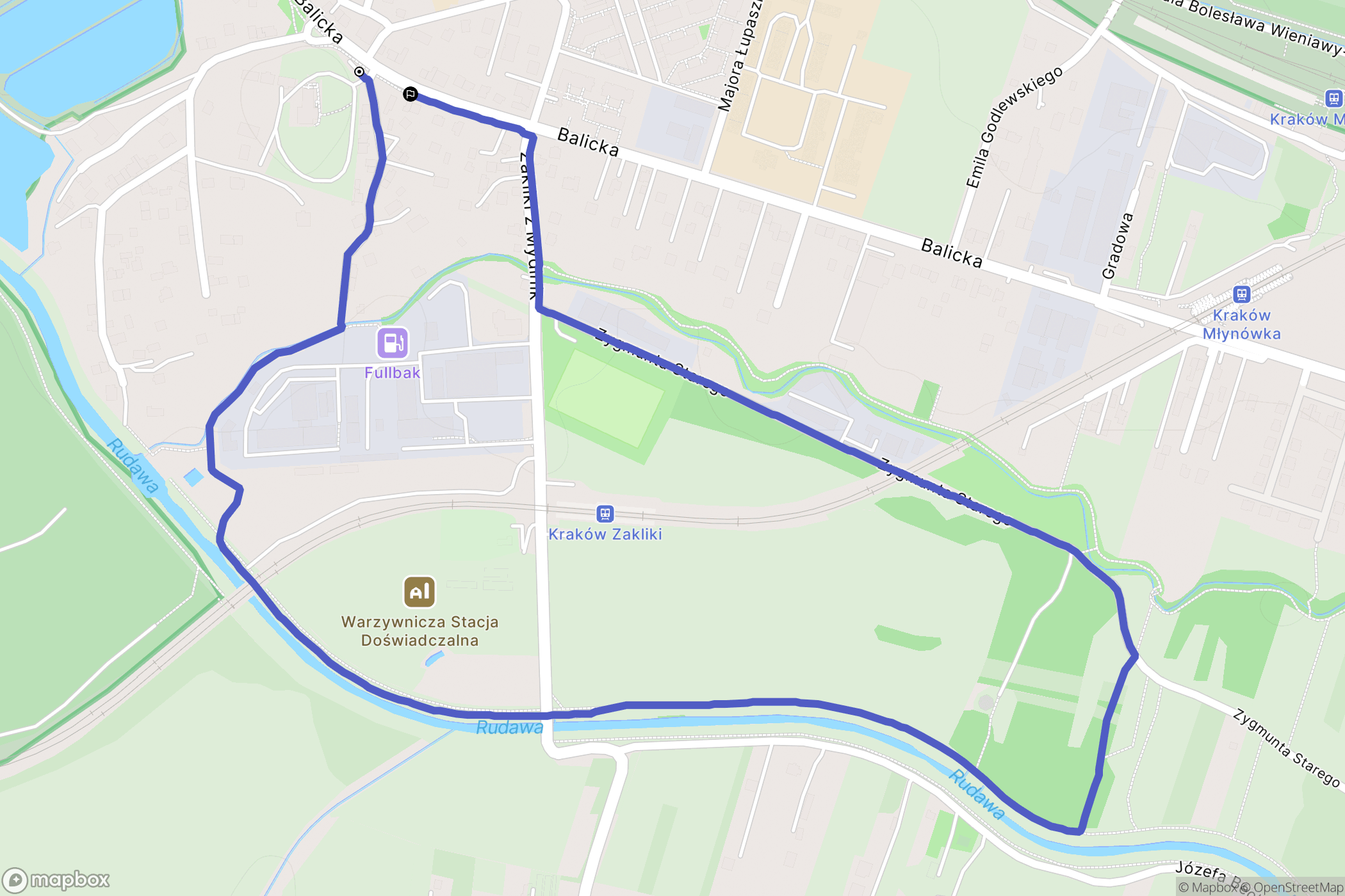 Kraków: mapa trasy - Poland