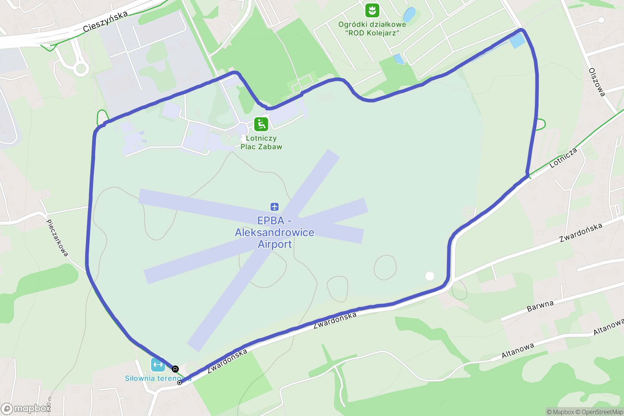 Bielsko-Biała: mapa trasy - Poland