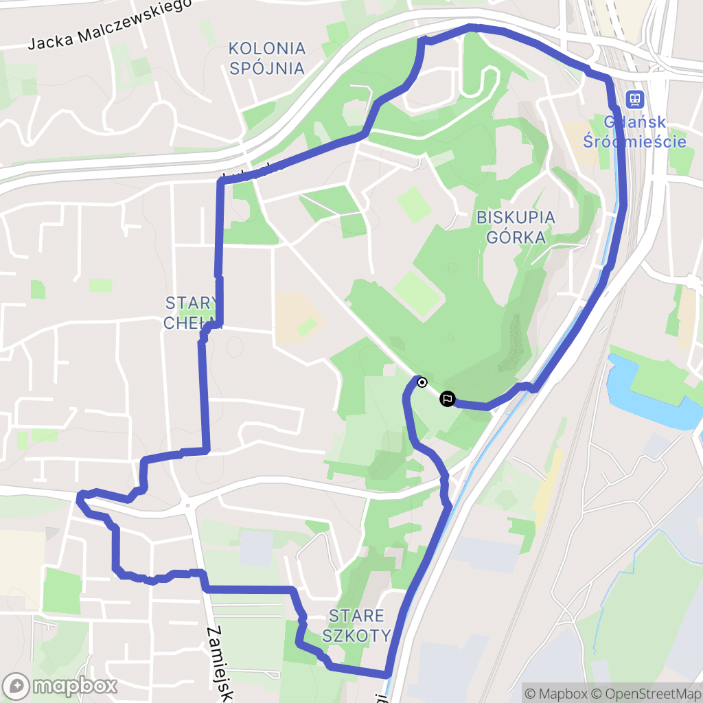 Gdańsk: mapa trasy - Poland
