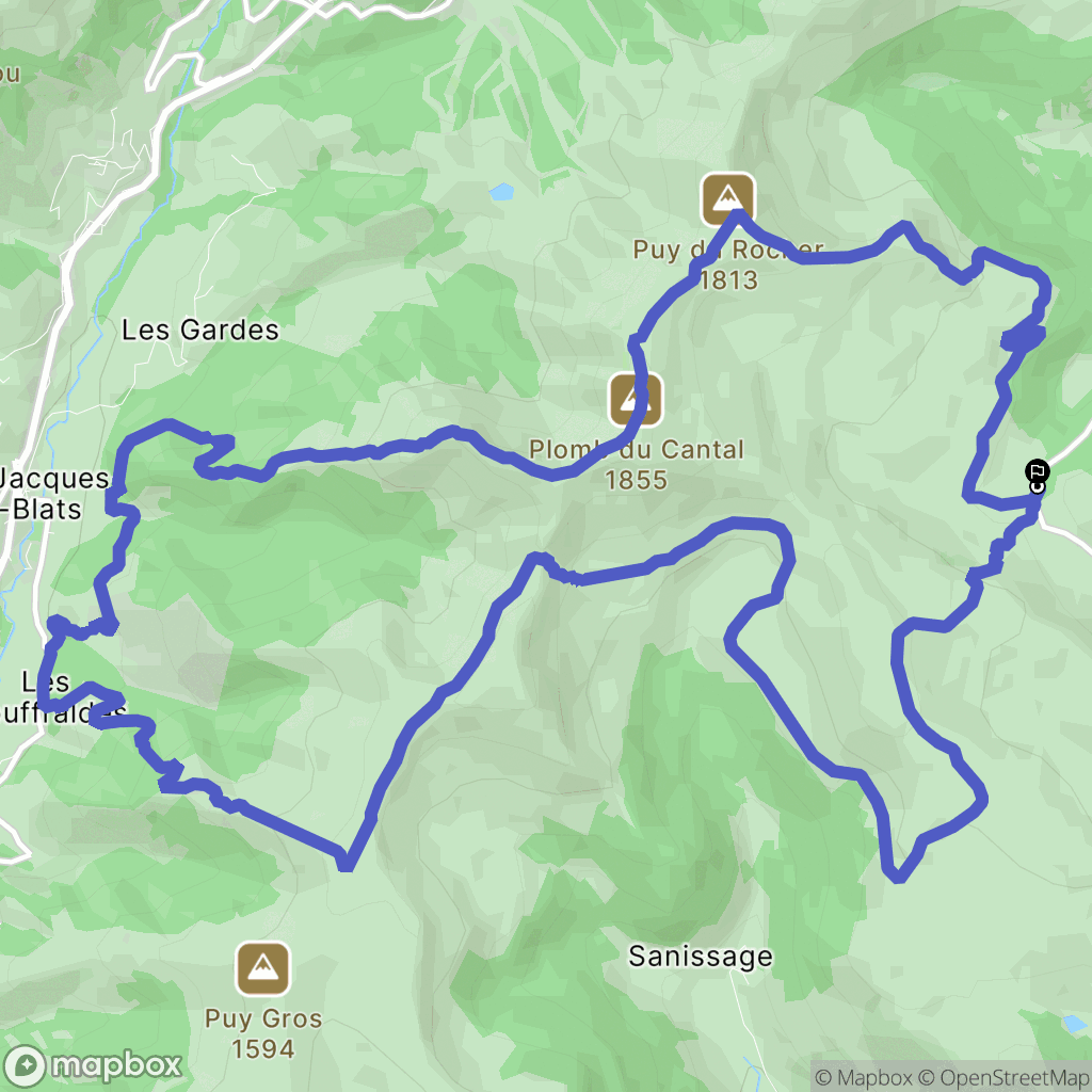 Albepierre-Bredons : carte du parcours de randonnée - France