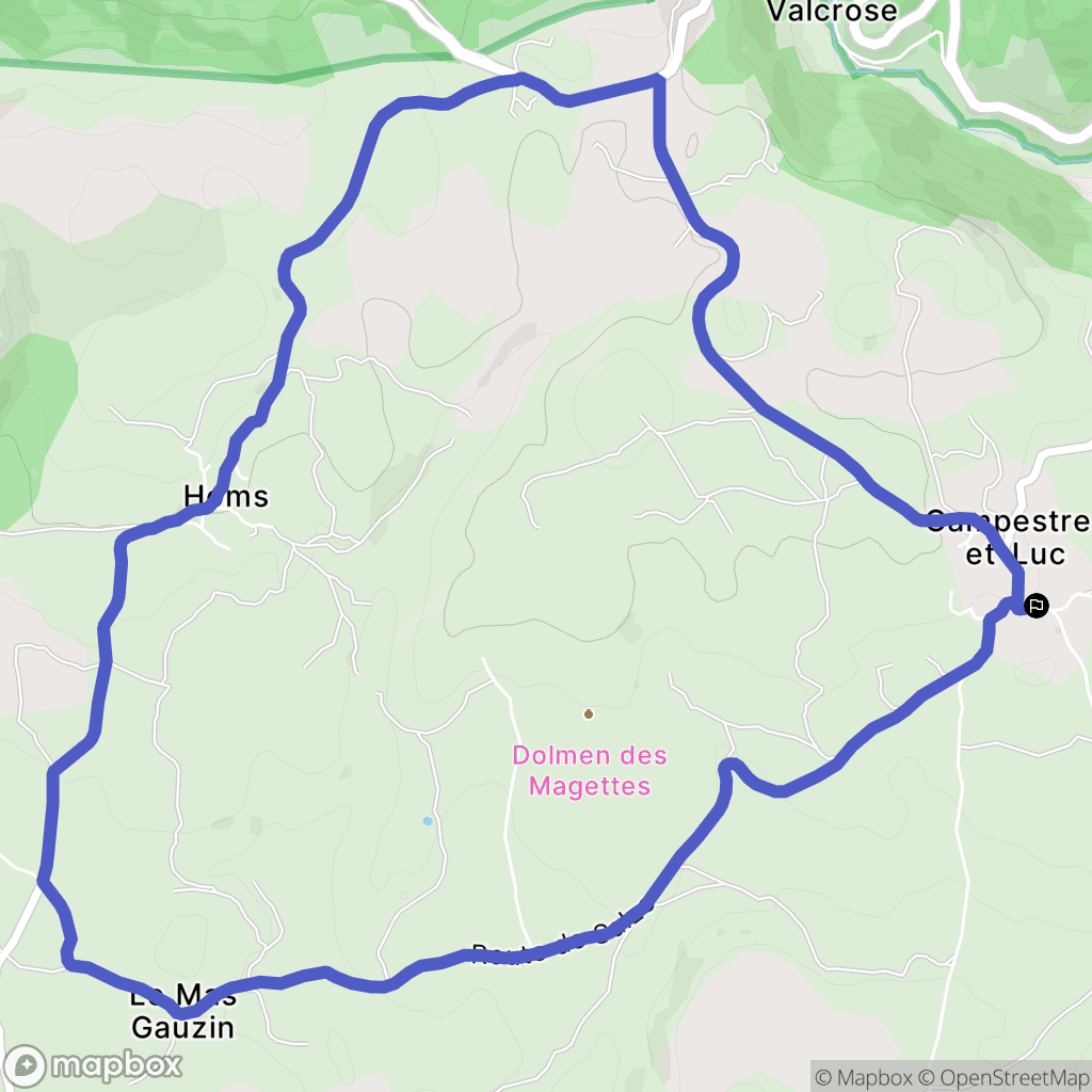 Campestre-et-Luc : carte du parcours de randonnée - France