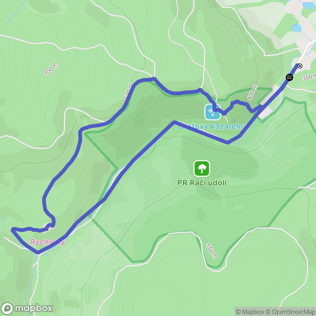 Uhelná: mapa trasy - Czechia