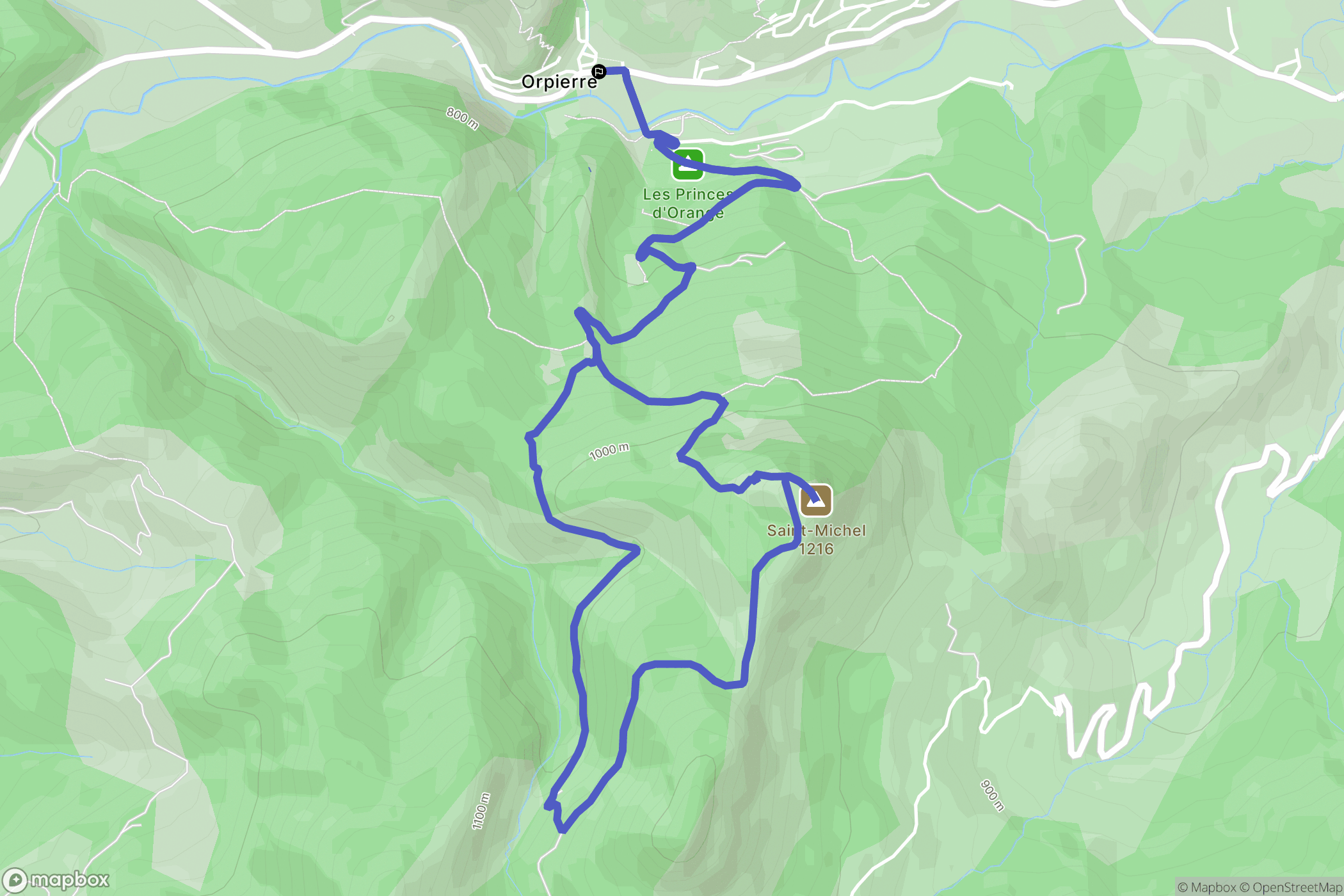 Orpierre : carte du parcours de randonnée - France