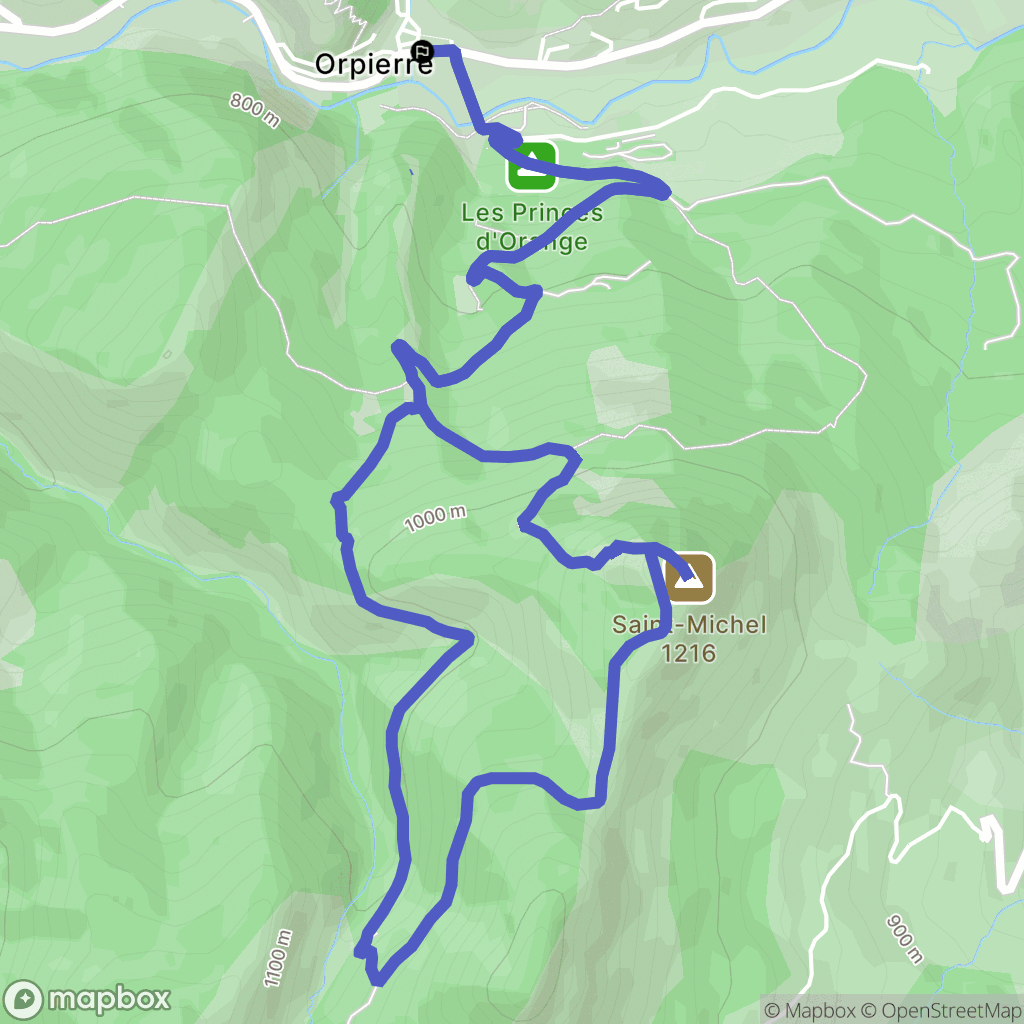 Orpierre : carte du parcours de randonnée - France