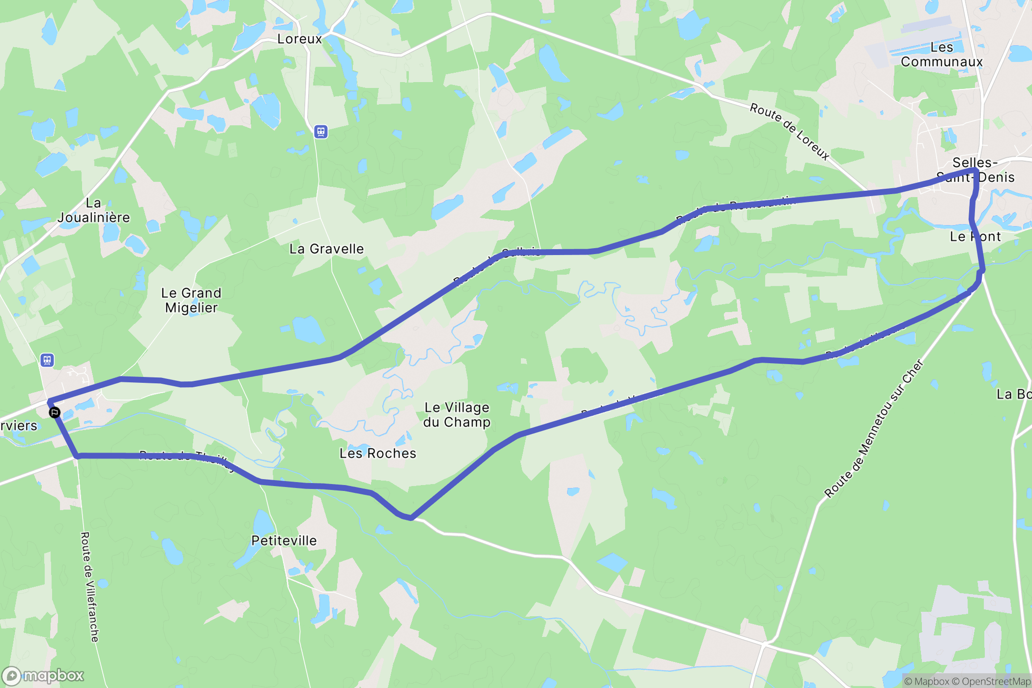 Villeherviers : carte du parcours de randonnée - France