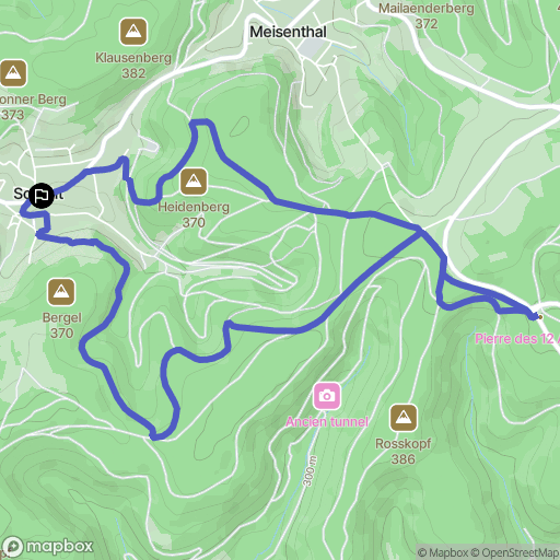 Soucht : carte du parcours de randonnée - France