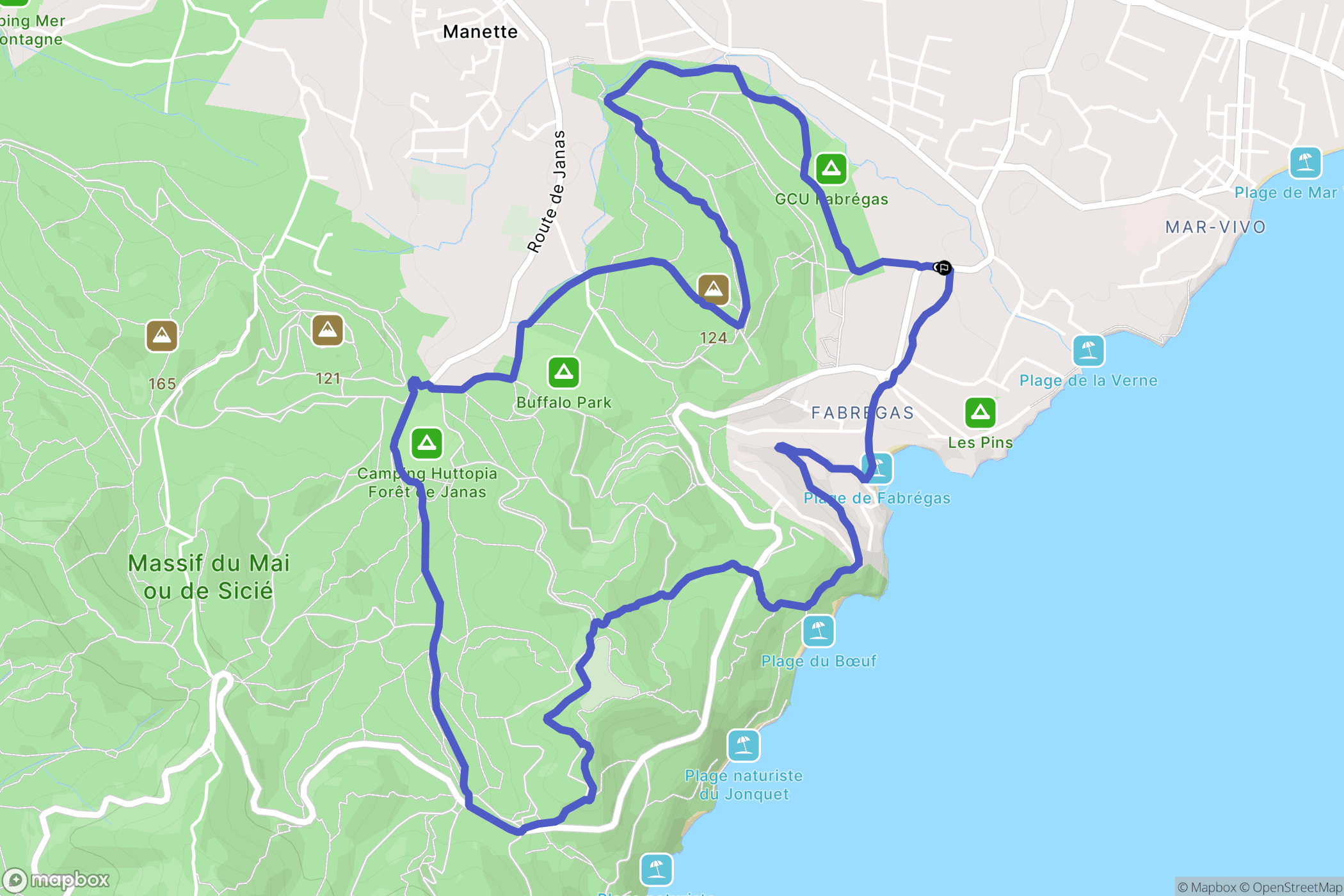 La Seyne-sur-Mer : carte du parcours de randonnée - France