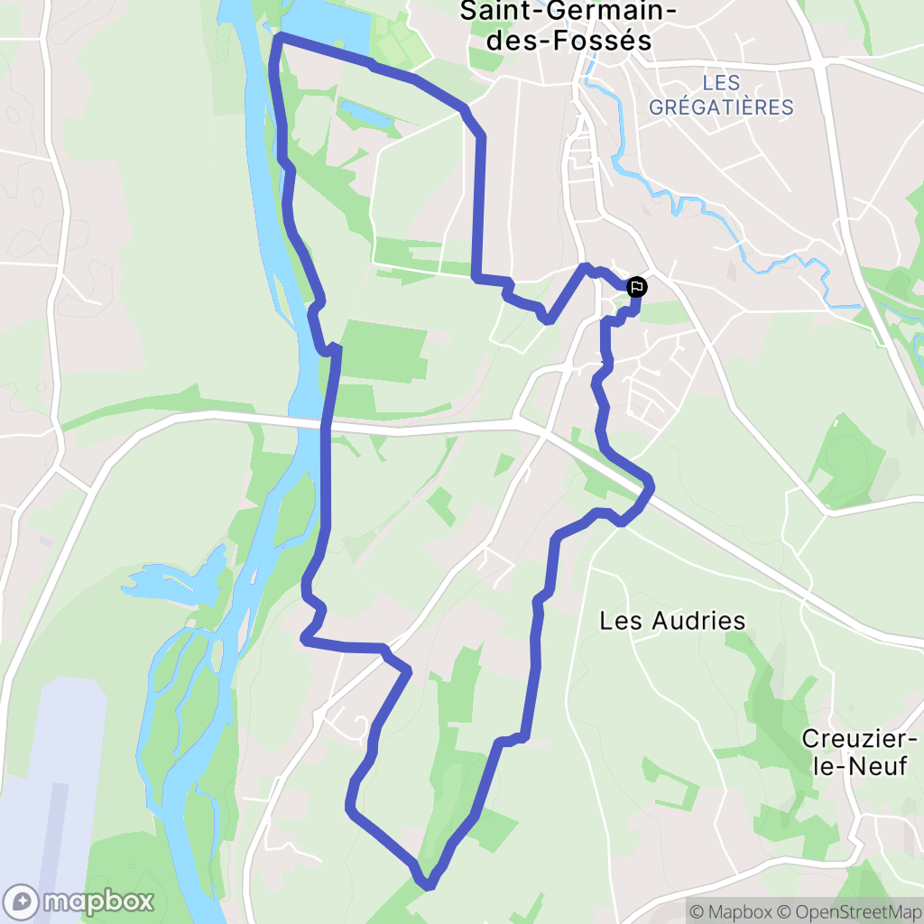 Saint-Germain-des-Fossés : carte du parcours de randonnée - France