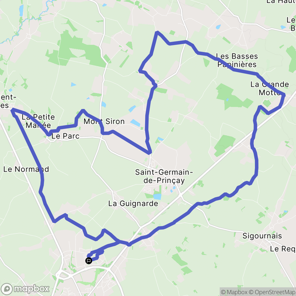 Chantonnay : carte du parcours de randonnée - France