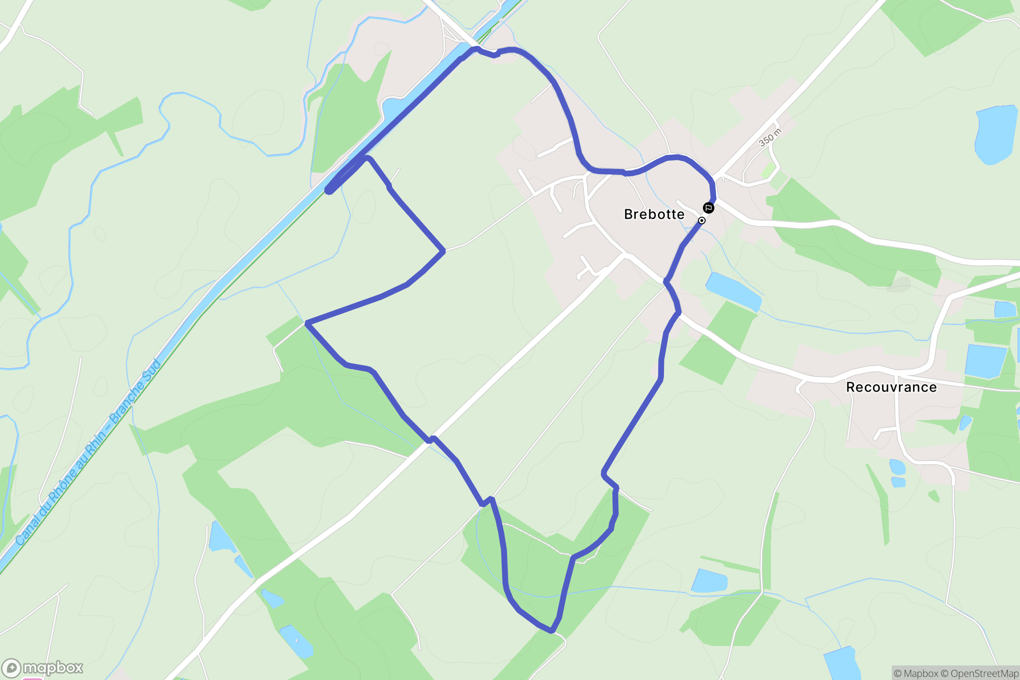 Brebotte : carte du parcours de randonnée - France