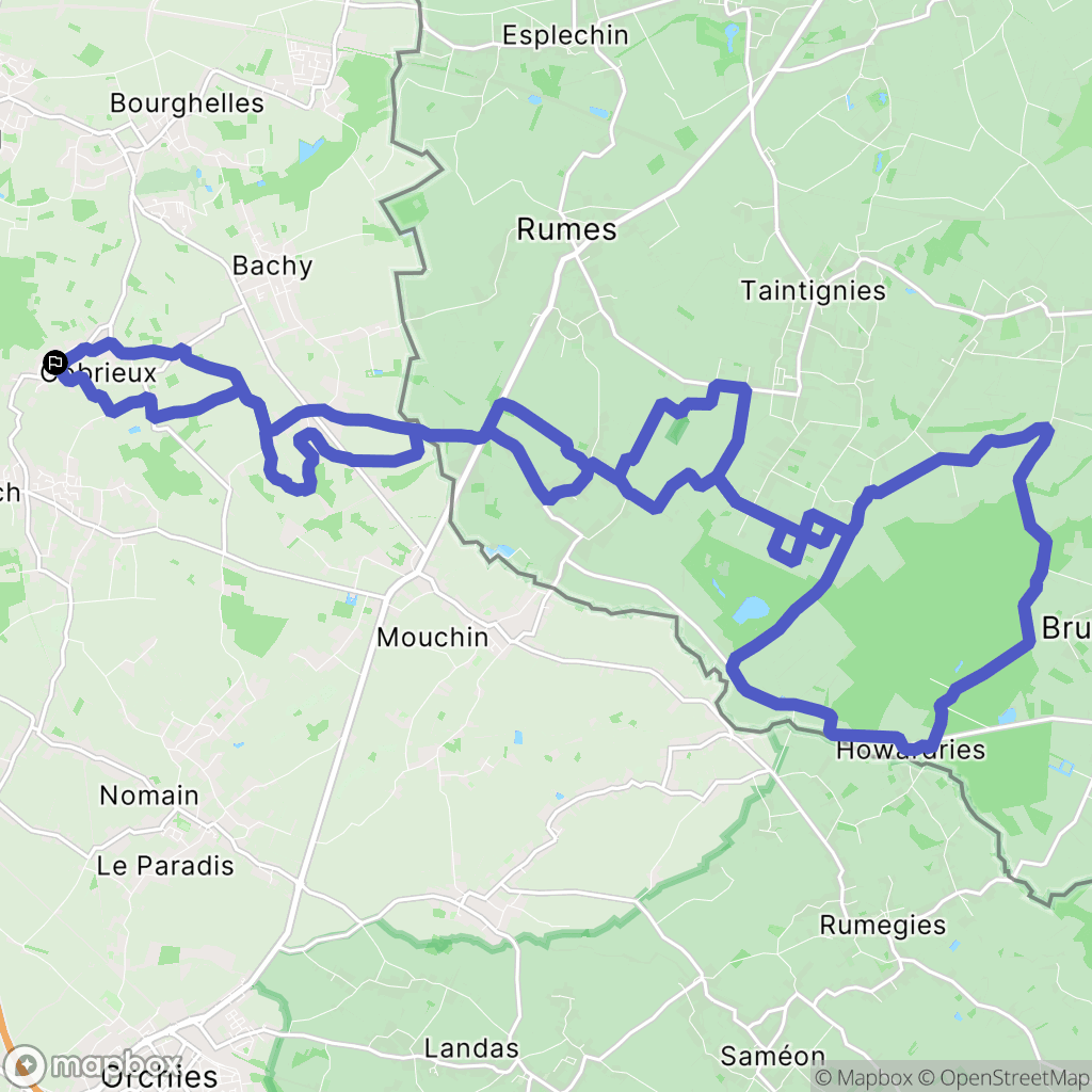 Cobrieux : carte du parcours de randonnée - France