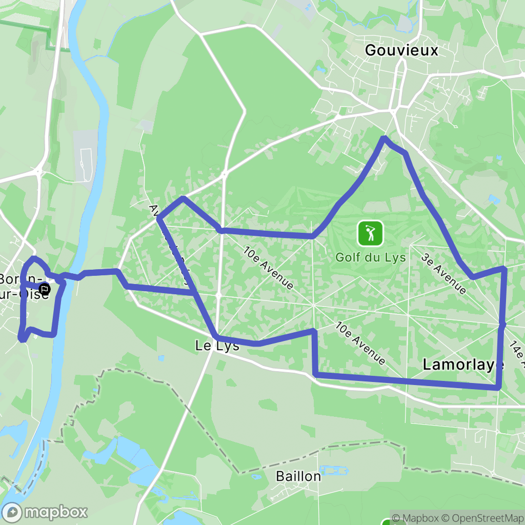 Boran-sur-Oise : carte du parcours de randonnée - France