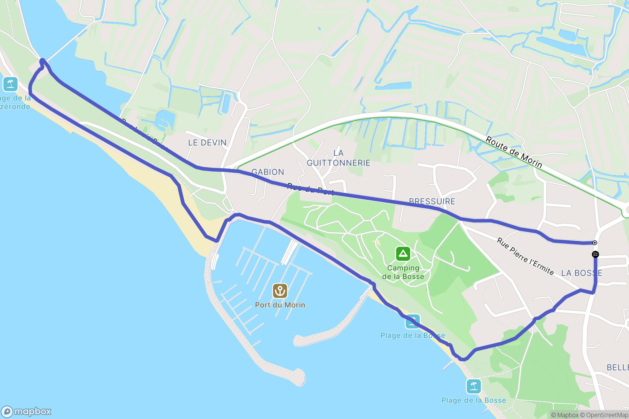 L'Épine : carte du parcours de randonnée - France