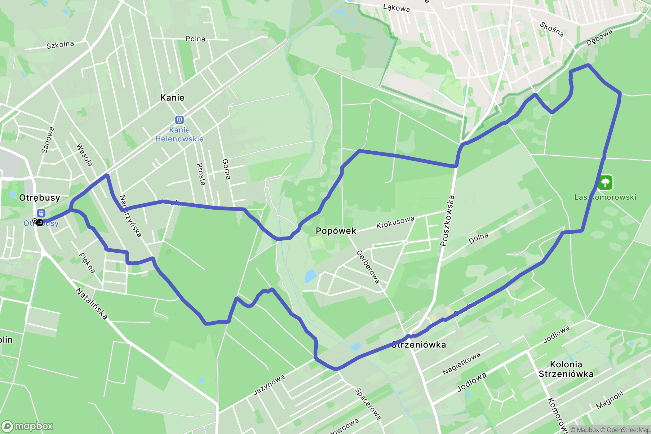 Otrębusy: mapa trasy - Poland