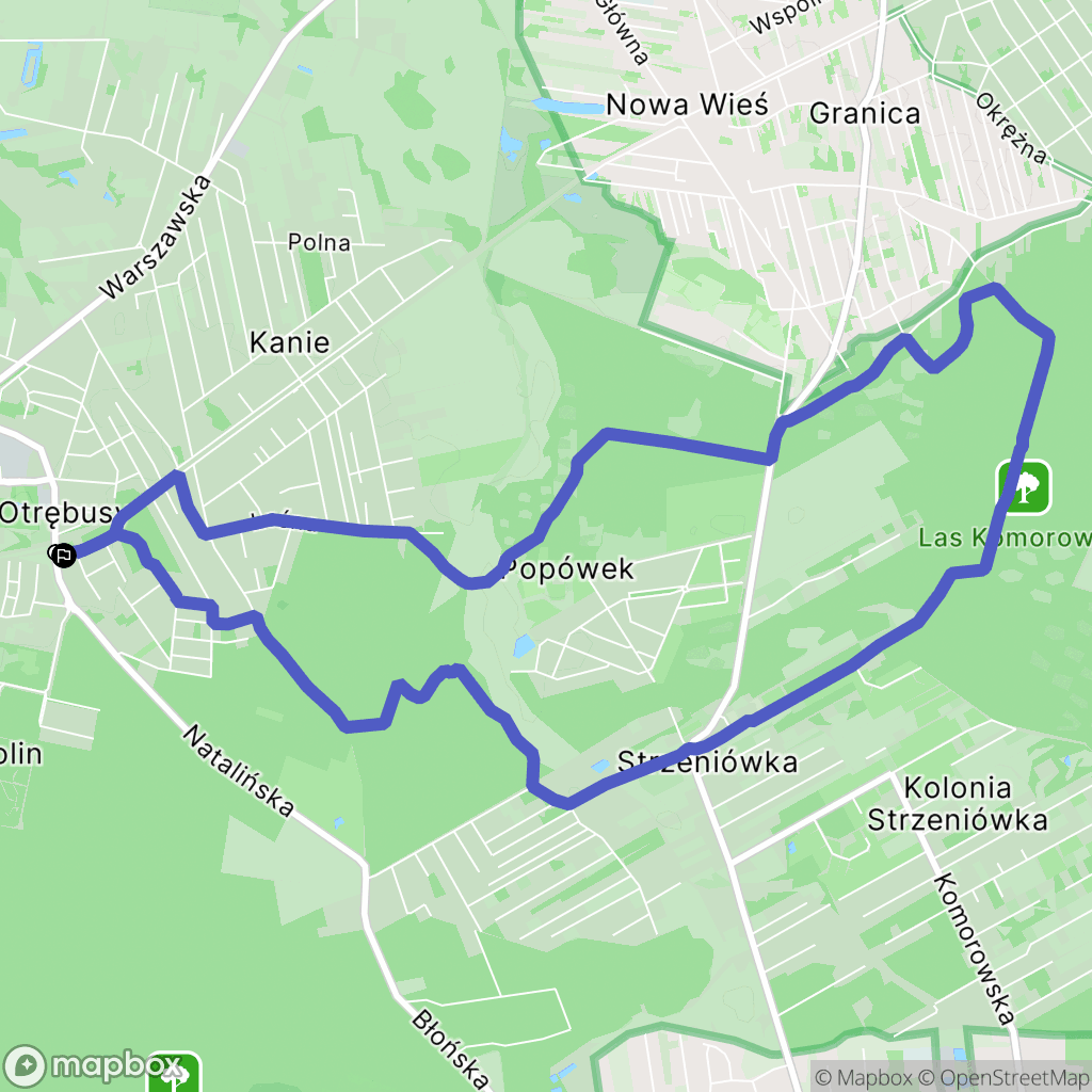 Otrębusy: mapa trasy - Poland