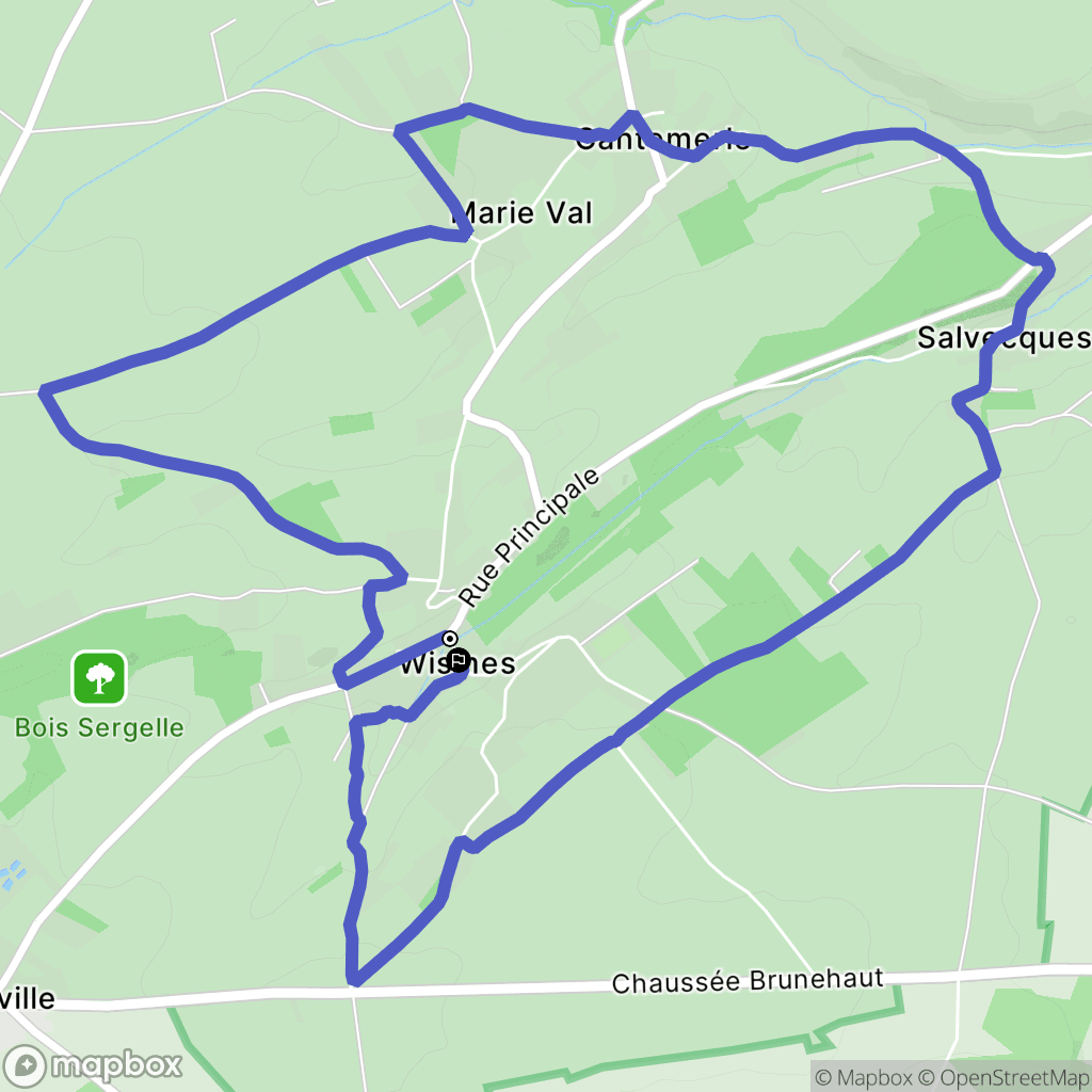 Wismes : carte du parcours de randonnée - France