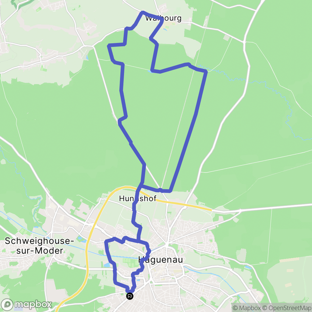 Haguenau : carte du parcours de randonnée - France