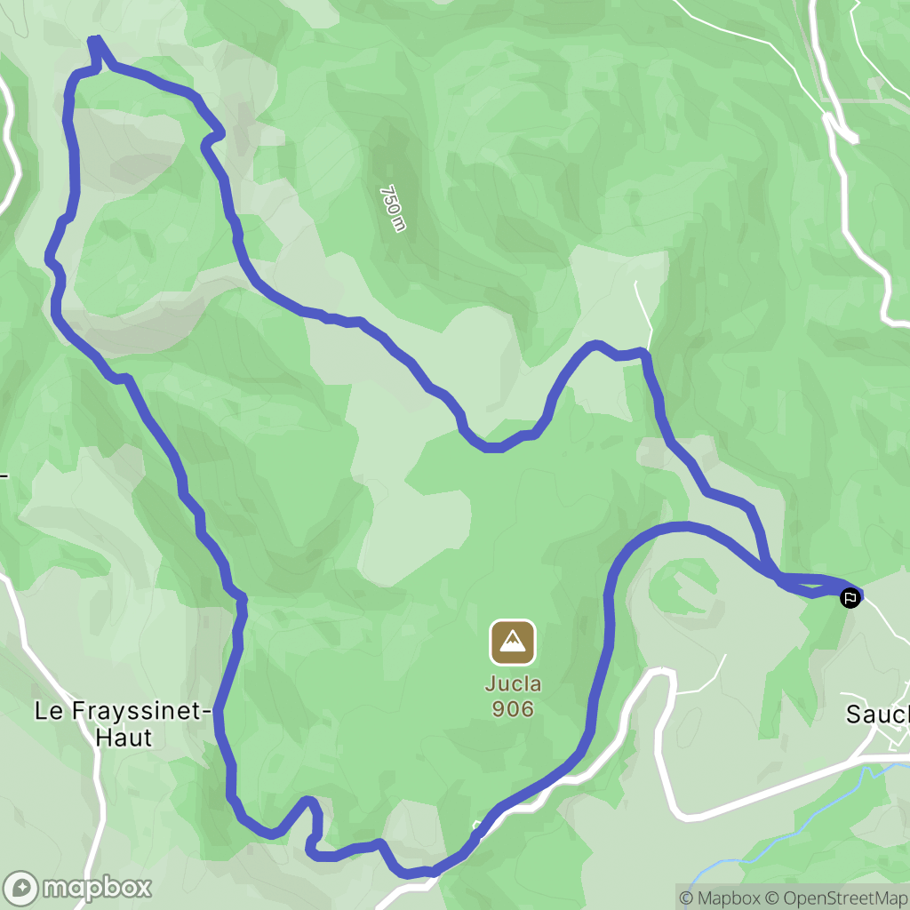 Sauclières : carte du parcours de randonnée - France