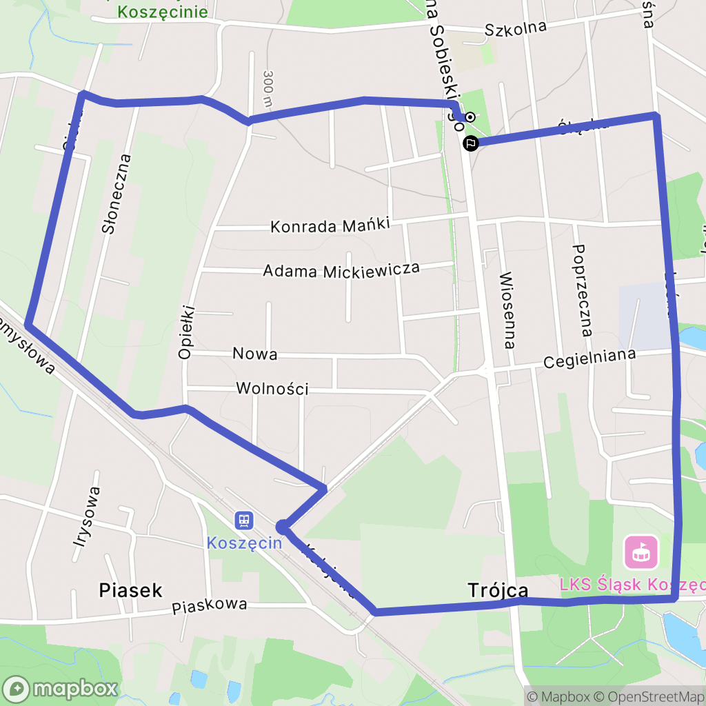 Koszęcin: mapa trasy - Poland
