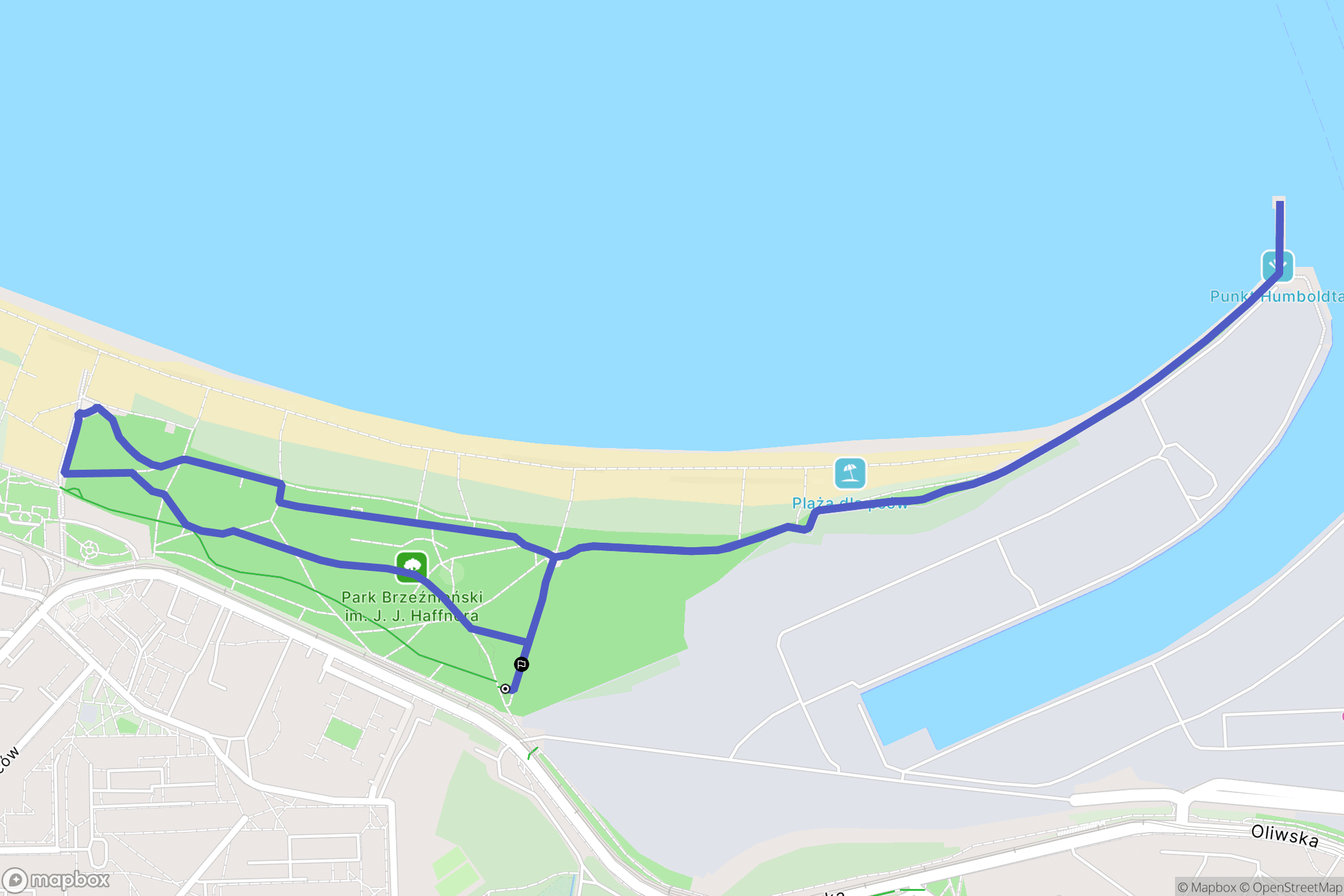 Gdańsk: mapa trasy - Poland