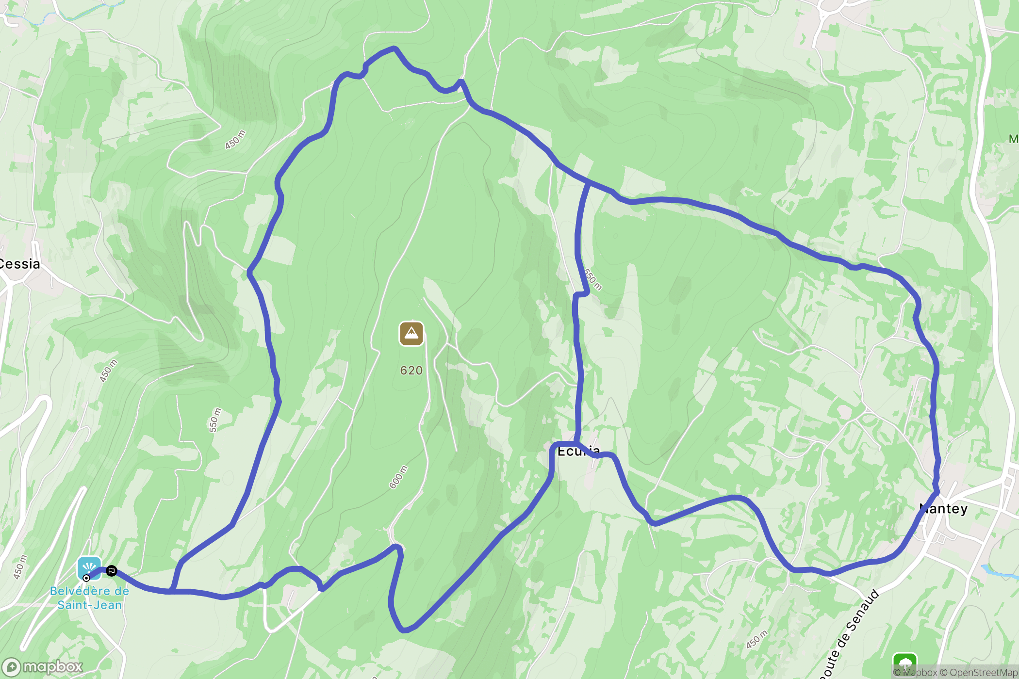 Les Trois-Châteaux : carte du parcours de randonnée - France
