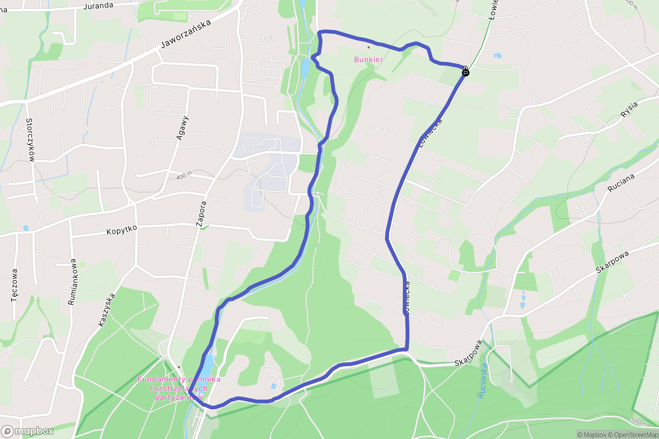 Bielsko-Biała: mapa trasy - Poland