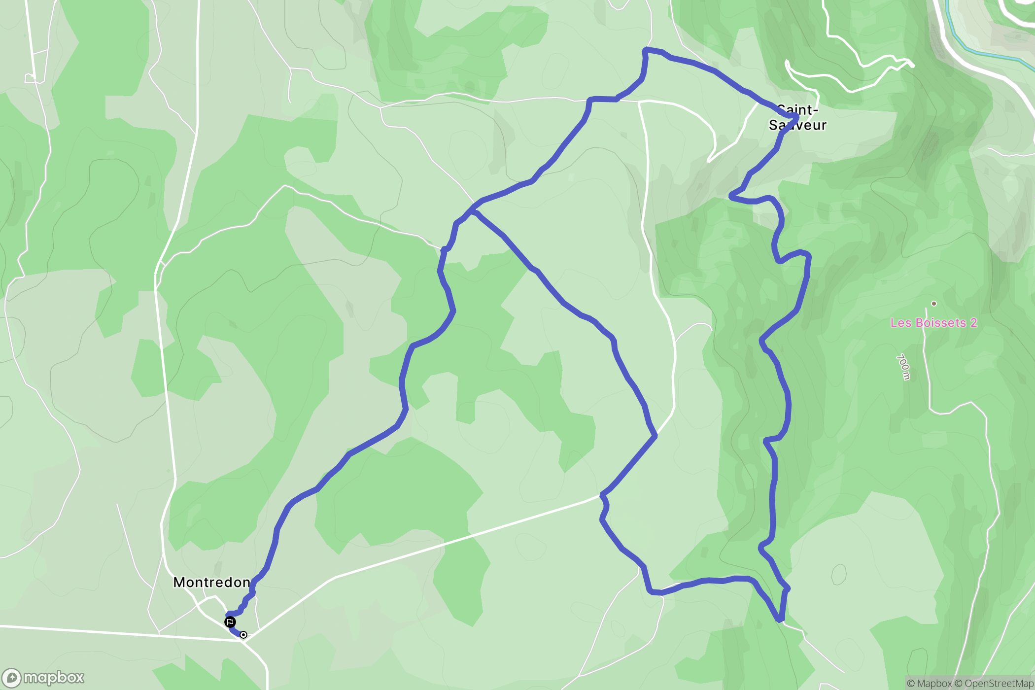La Roque-Sainte-Marguerite : carte du parcours de randonnée - France
