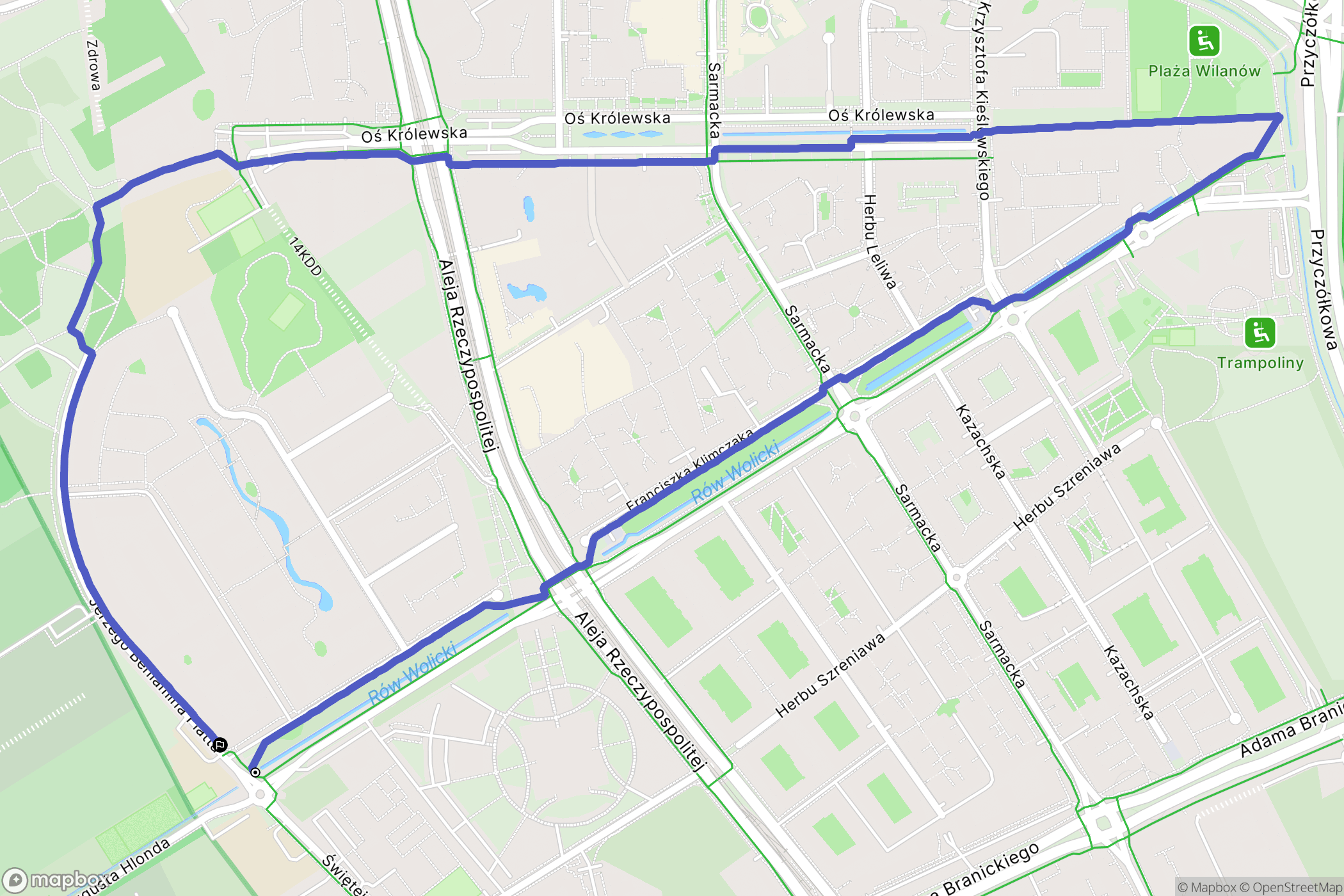 Warszawa: mapa trasy - Poland