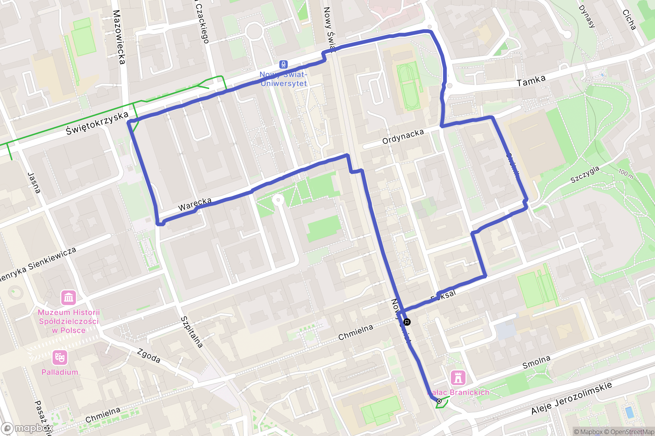 Warszawa: mapa trasy - Poland