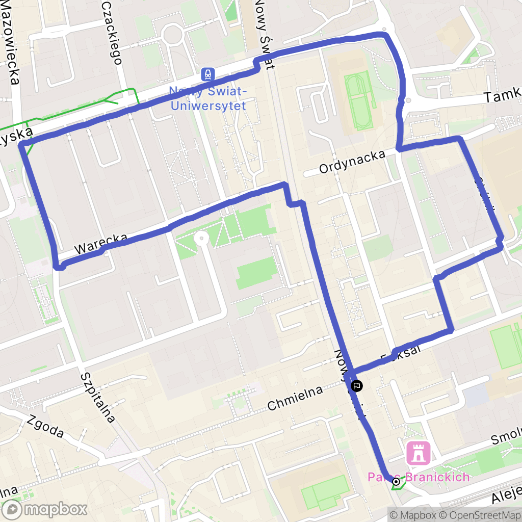 Warszawa: mapa trasy - Poland