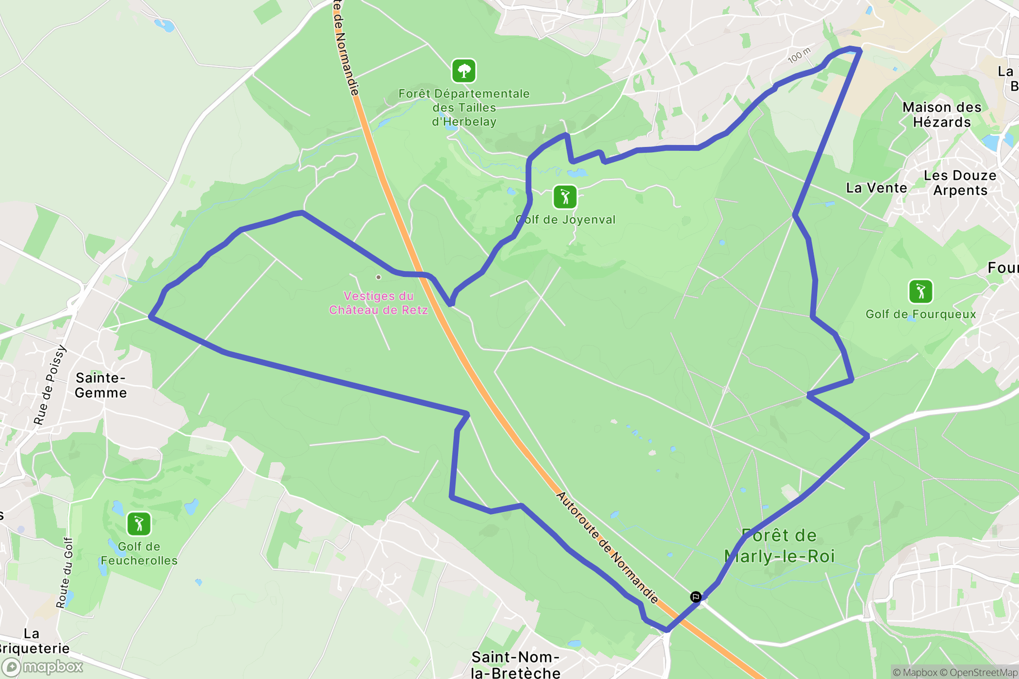 Saint-Nom-la-Bretèche : carte du parcours de randonnée - France