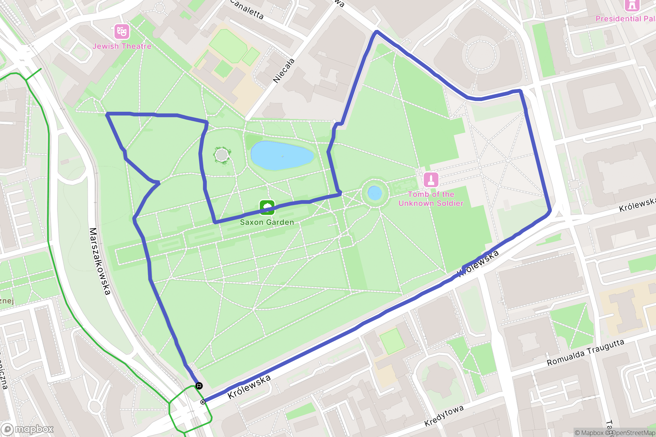 Warszawa: mapa trasy - Poland