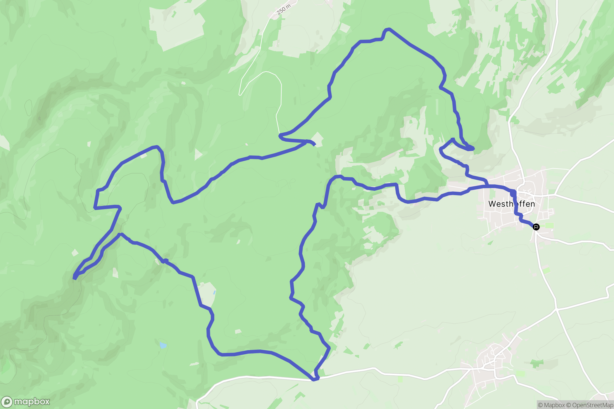 Westhoffen : carte du parcours de randonnée - France