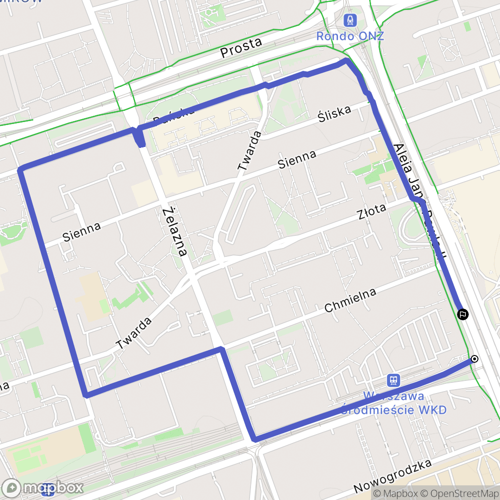 Warszawa: mapa trasy - Poland