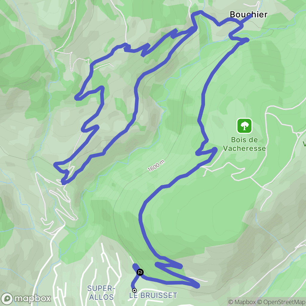 Allos : carte du parcours de randonnée - France