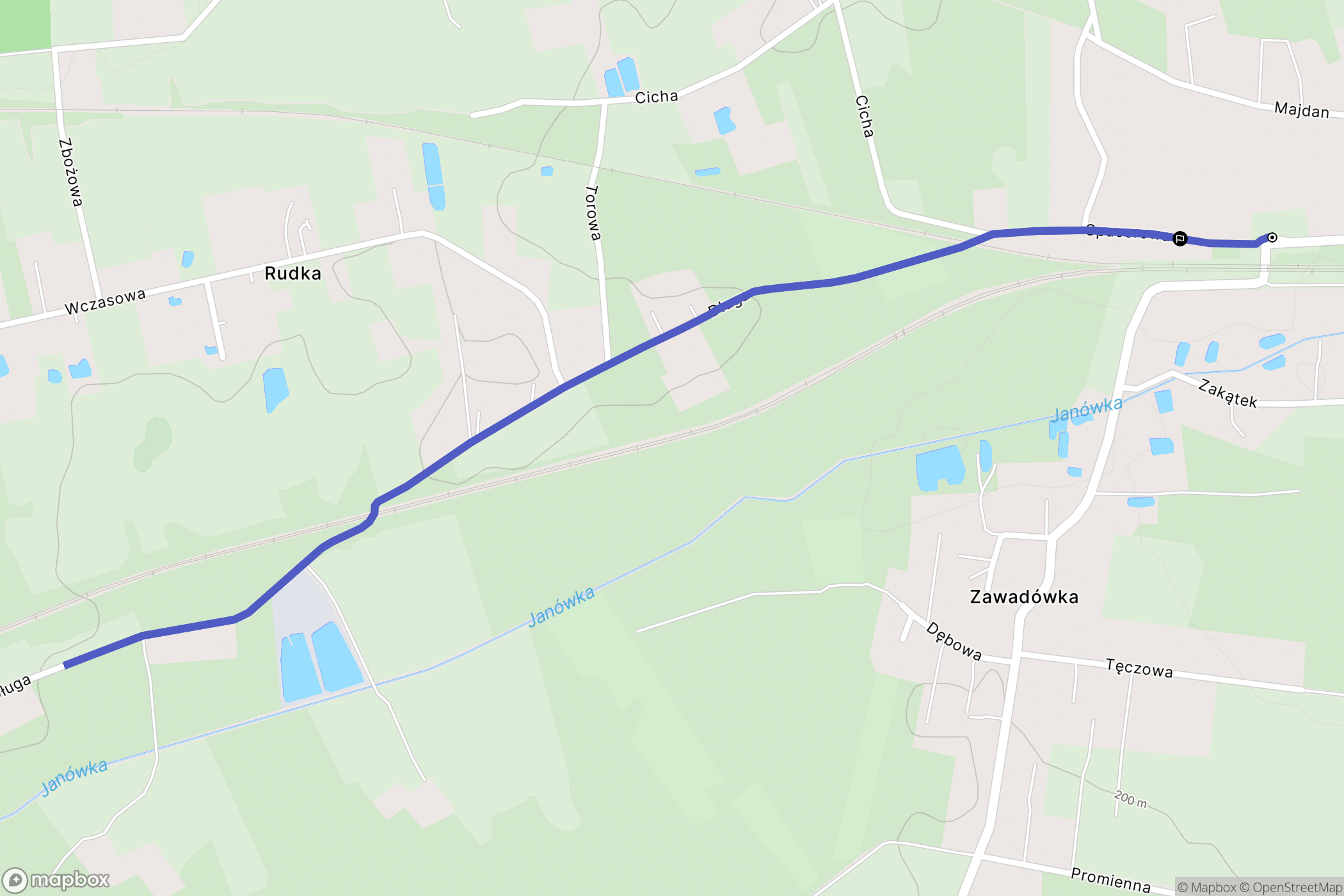 Zawadówka: mapa trasy - Poland