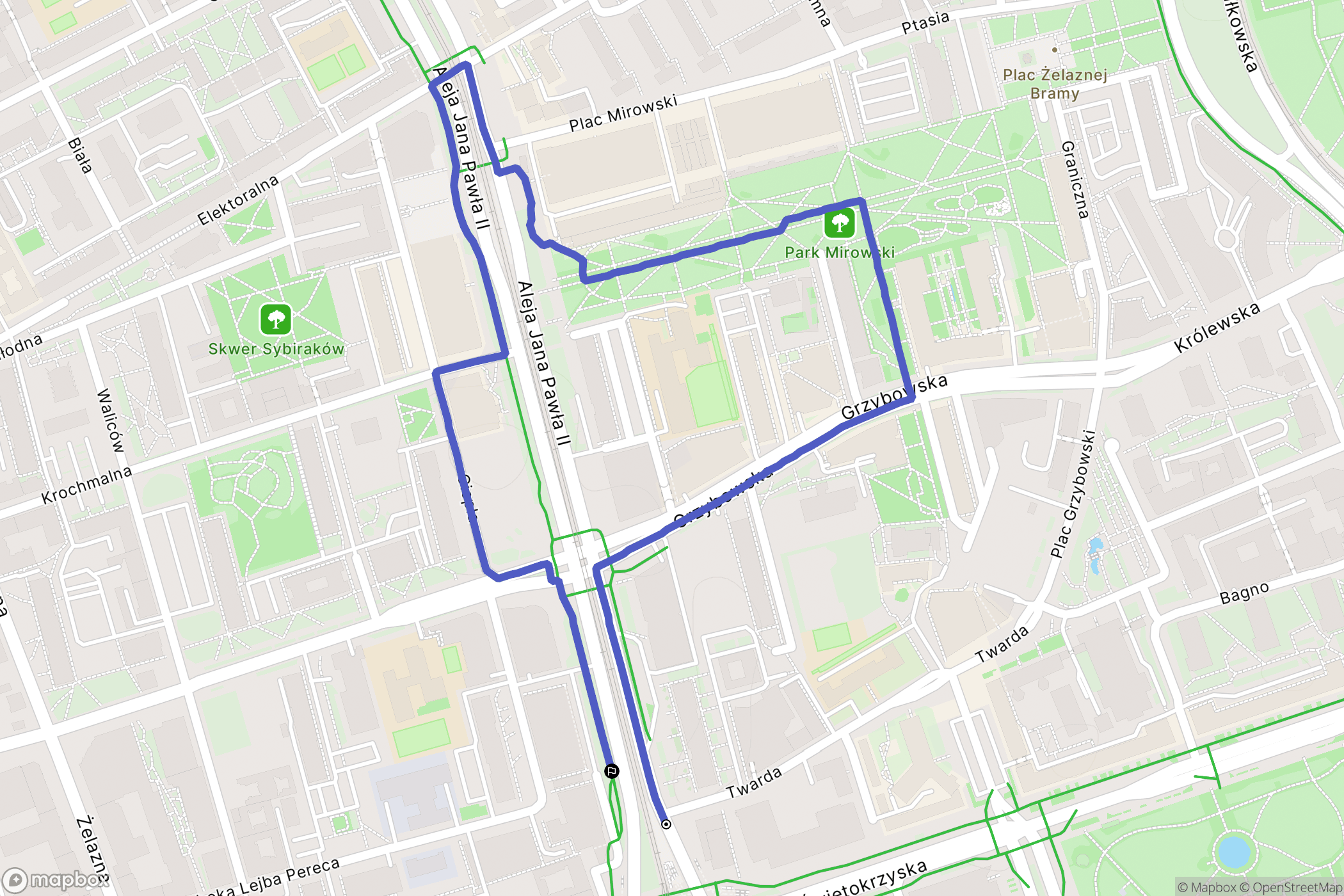 Warszawa: mapa trasy - Poland