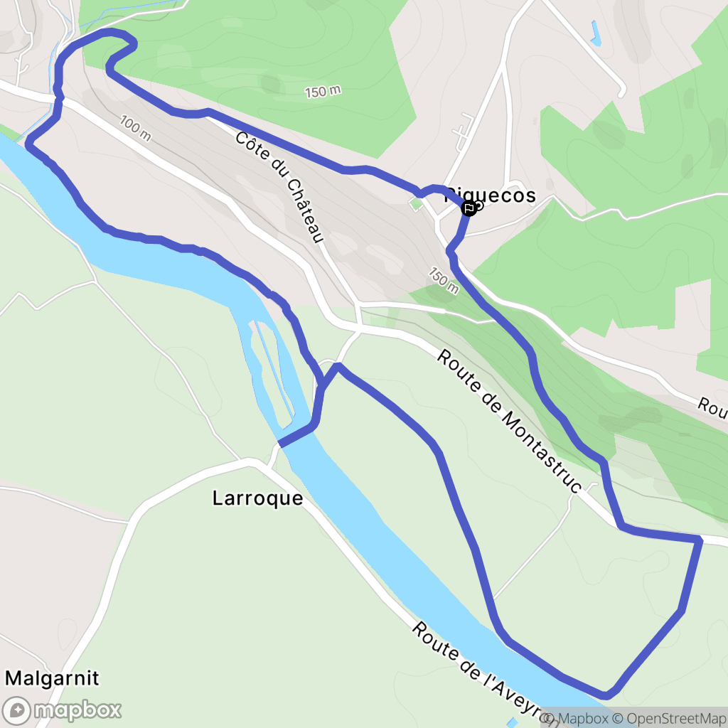 Piquecos : carte du parcours de randonnée - France