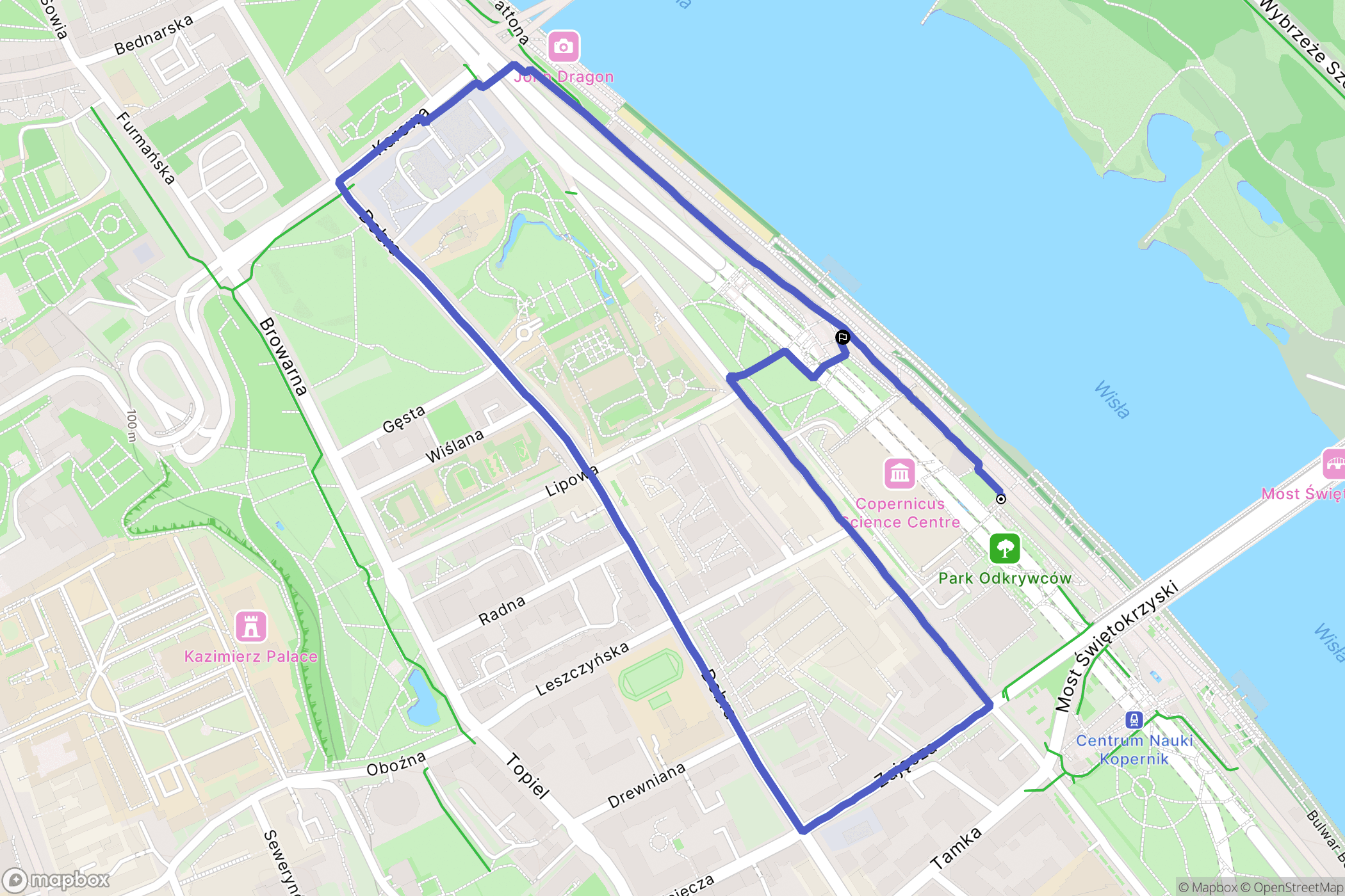 Warszawa: mapa trasy - Poland